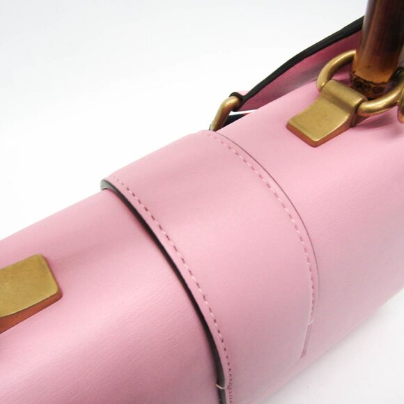 GUCCI Pink Leather Bamboo Shoulder Bag - Picture 10 of 16